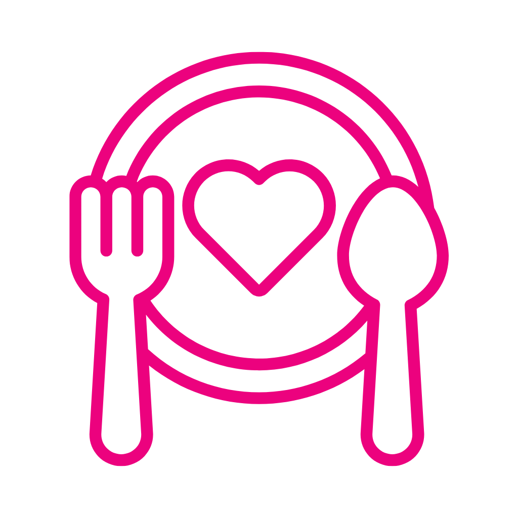 Icon of a plate with a knife and fork. 