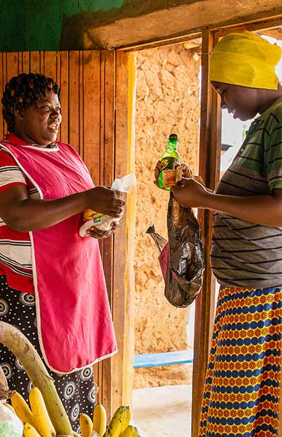 Two women in Uganda trading