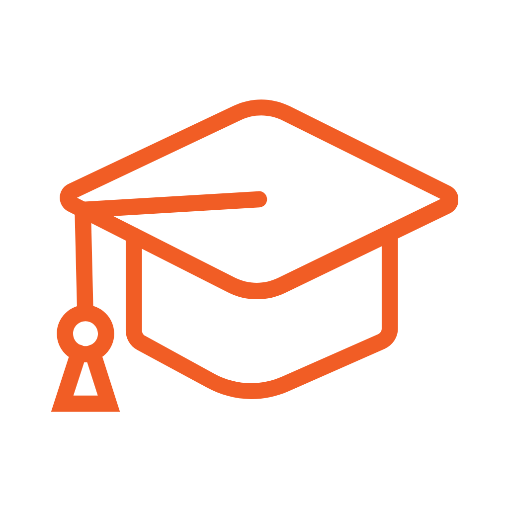 An icon of a graduation cap.